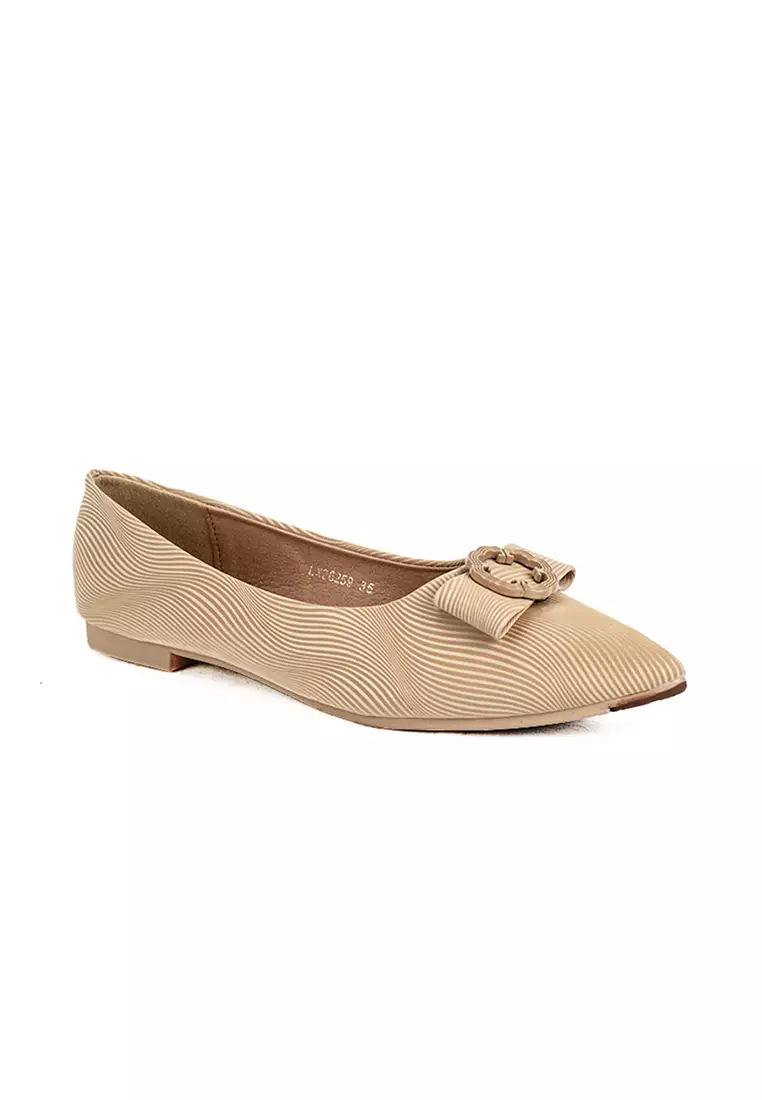 Women's Ballet Flats Shoes LX 26259 Beige C49