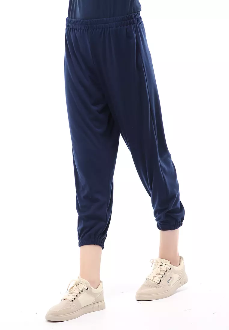 Nabila Legging Karet Muslimah Polos Bawahan Wanita Regular Fit - Biru Dongker