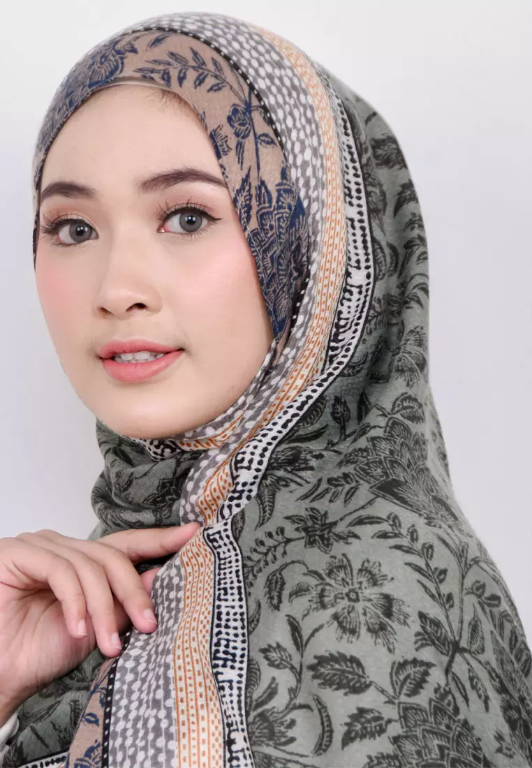 Diora Cotton Viscose Pashmina Hijab Green