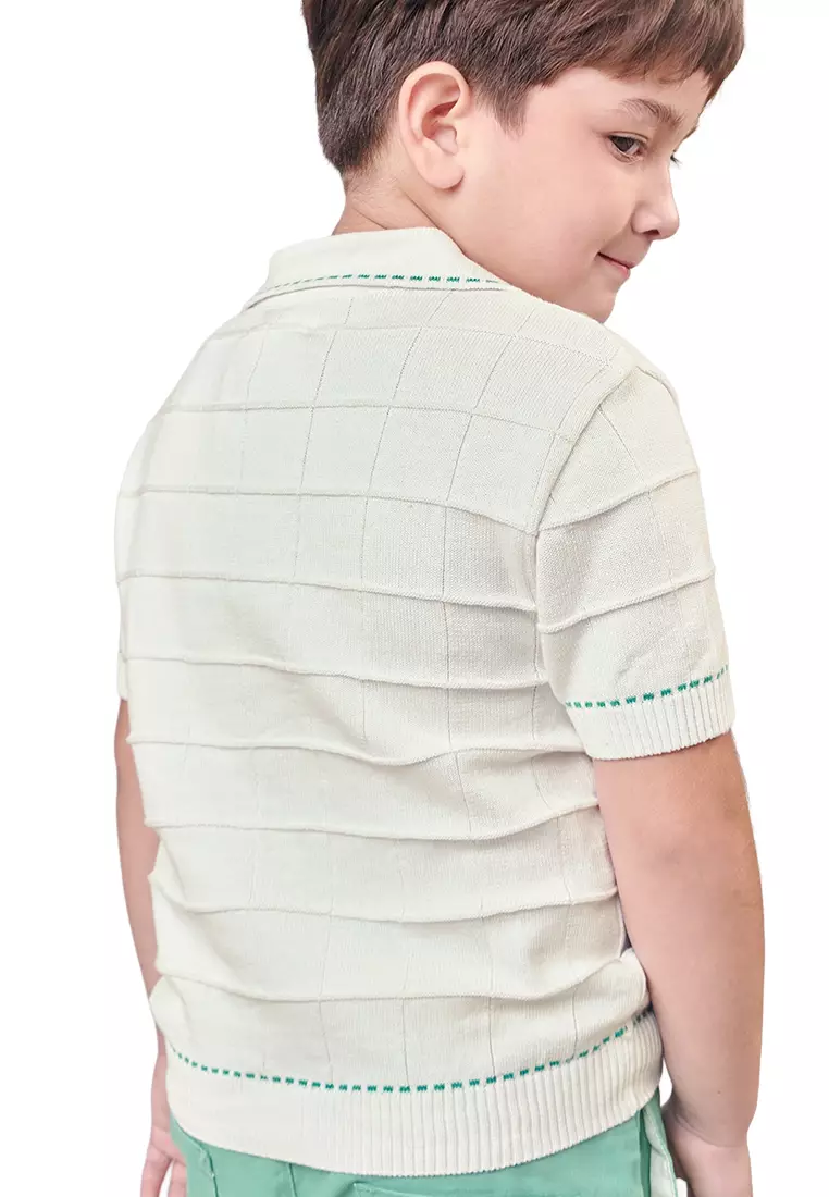 Mason Textured Knit Polo Shirt With Contrast Details
