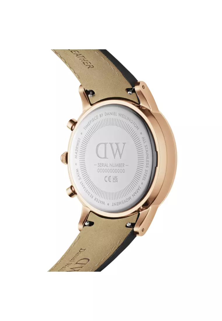 Iconic Chronograph 42mm Sheffield Rose gold White DW watches for men - Men's watch - Male watch Stainless steel strap