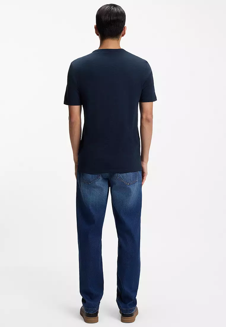 Logo Slub Cotton T-Shirt - BOSS Orange