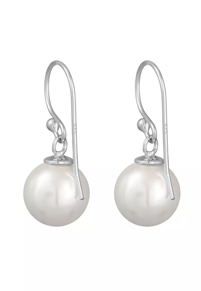 Anting Perhiasan Perak 925 Wanita Ear Hanger Classic Shell Core Pearl