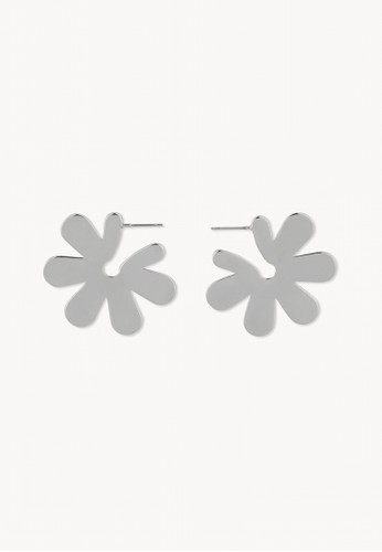 Jual Pomelo Metal Flower Earrings Silver Original Zalora