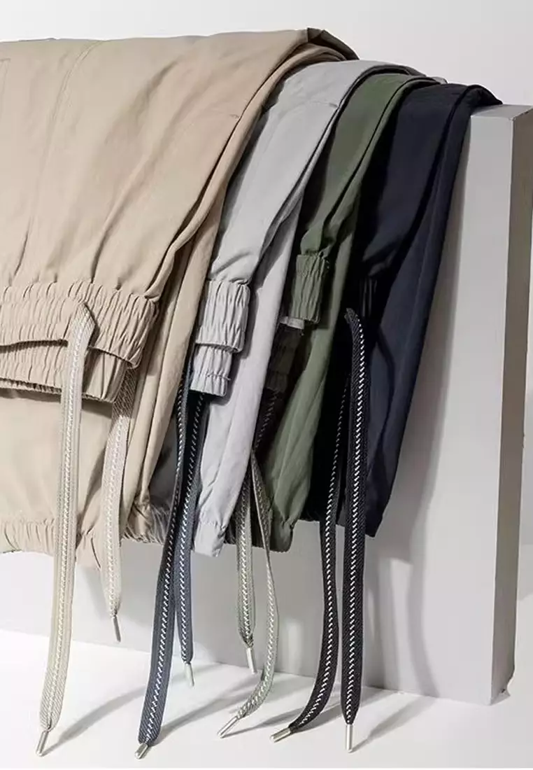 抽繩休閒束腳褲