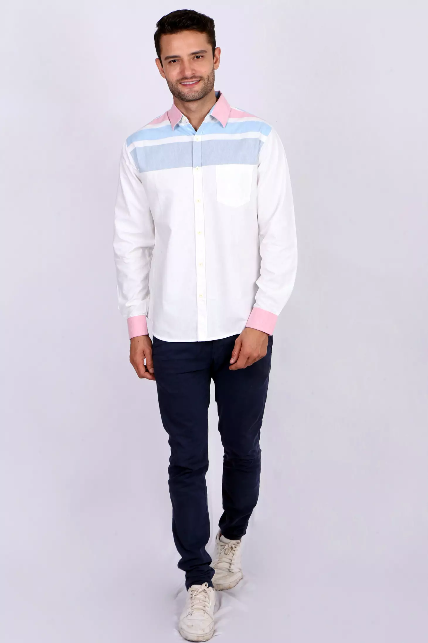 Kemeja Pria Cotton Long Sleeve Shirt 5008 Red