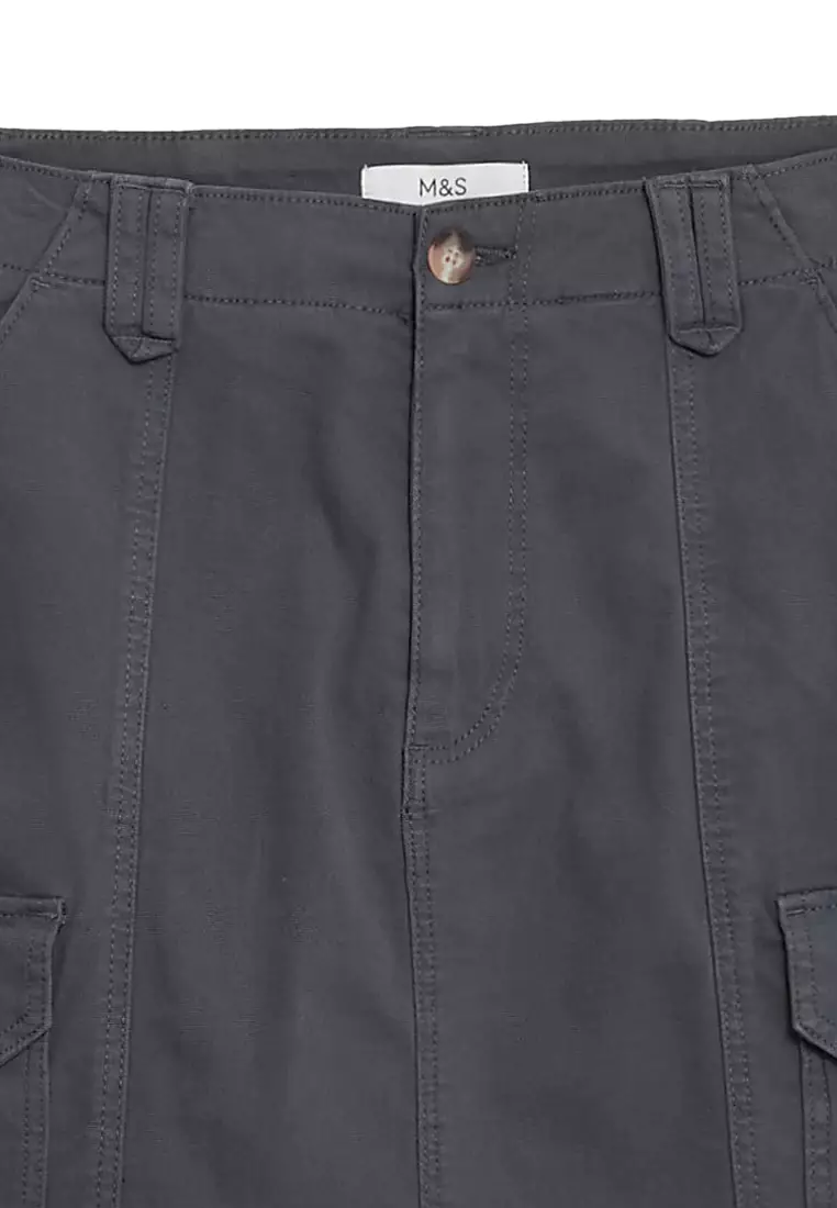 Cotton Rich Mini Utility Skirt