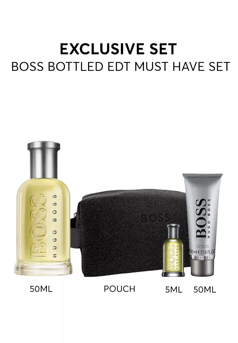 [Exclusive Pouch Set] BOSS Bottled EDT Must Have Set for Men Gift Set for  Him