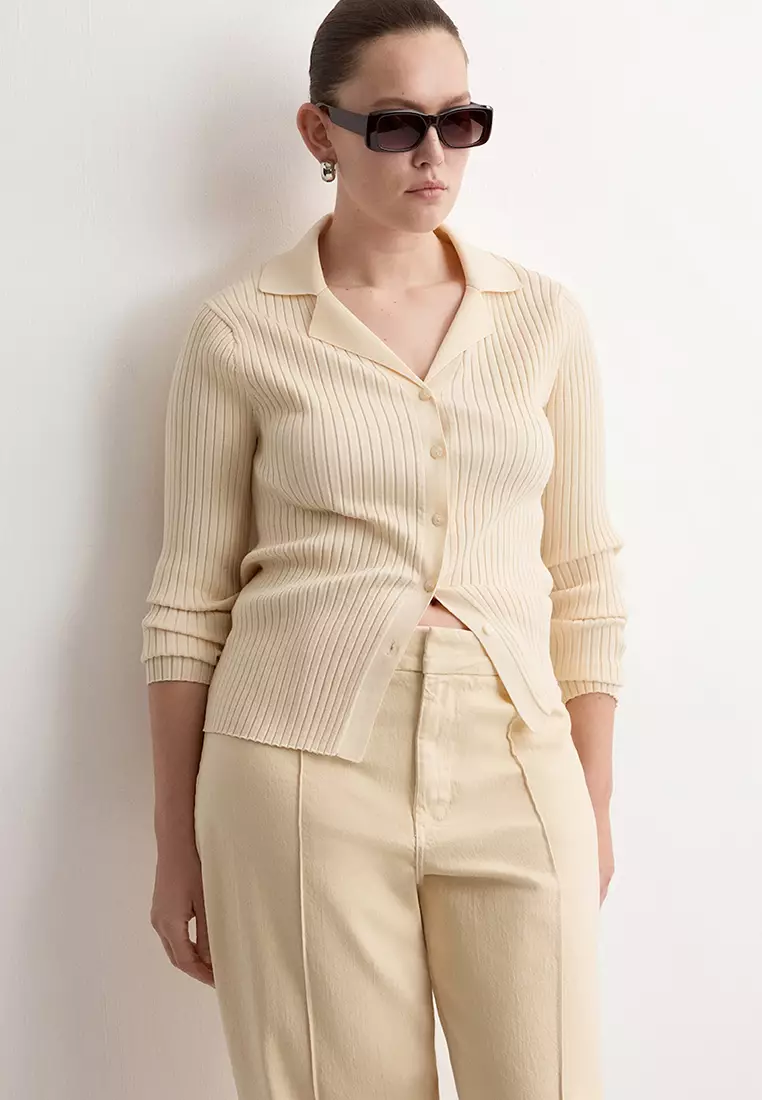 High-Waisted Wide Leg Jeans With Stitching