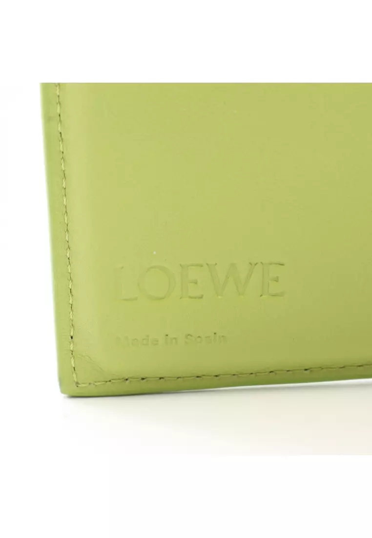 Pre-Loved LOEWE Anagram Trifold wallet trifold wallet leather yellow-green