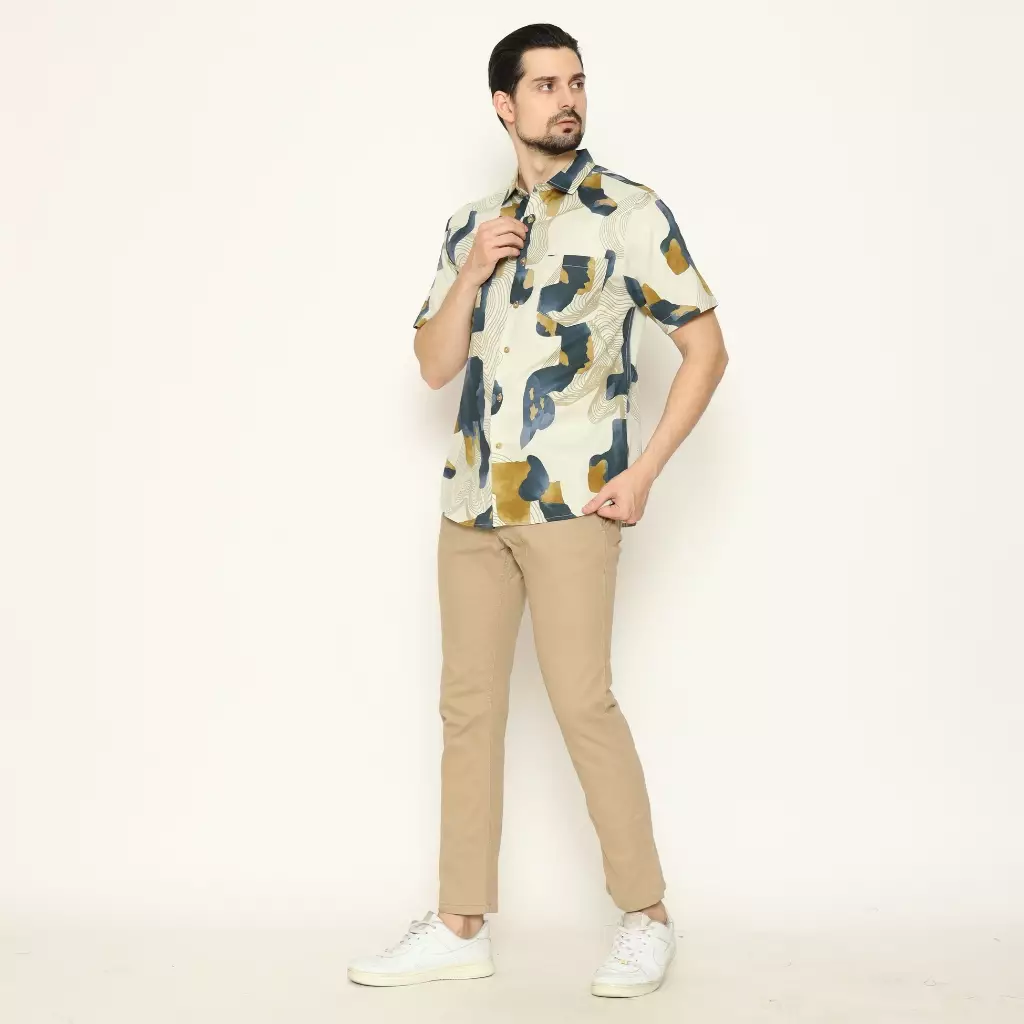 AMK Kemeja Pria Lengan Pendek SHP Eloah S/S Navy Blue