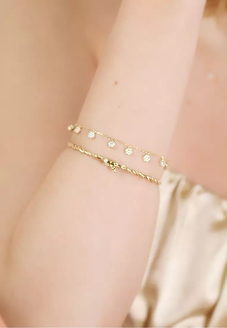 Flower Station Bracelet 14k Gold