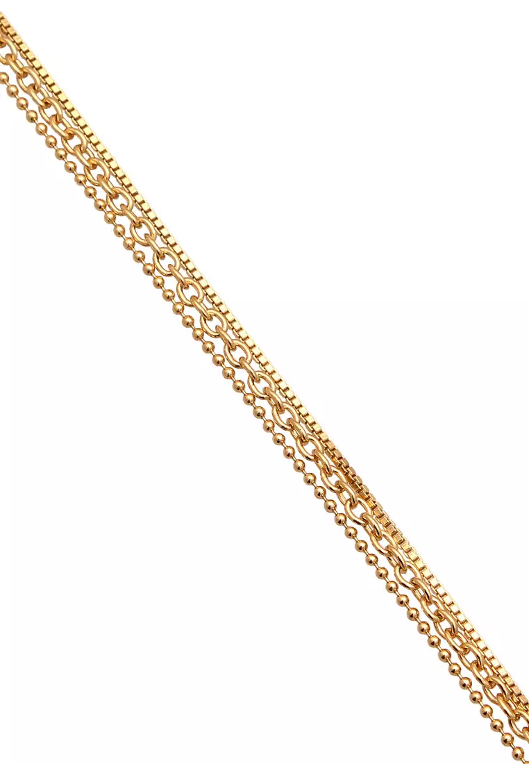 Gelang Perhiasan Perak 925 Wanita Venetian Chain Gold Plated