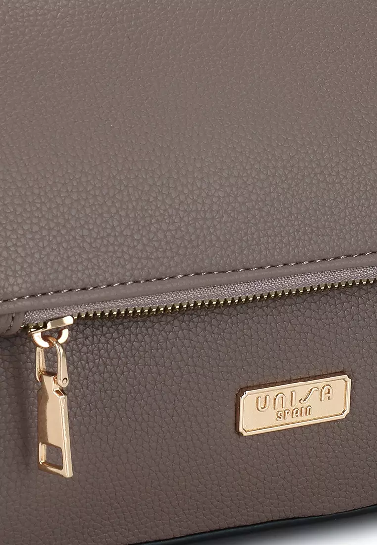 Pebbled Flap Over Convertible Top Handle Bag