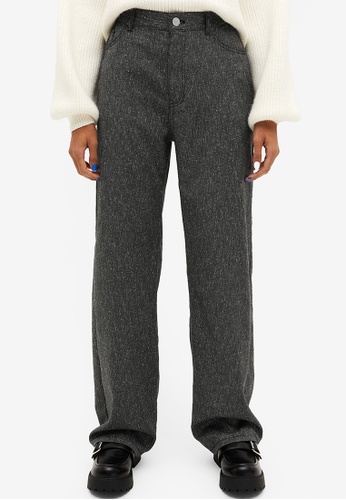 Monki grey Twill Trousers 3EE0EAA0AC33C0GS_1