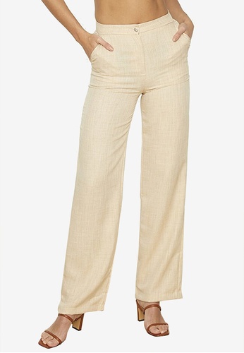 Trendyol beige Woven Trousers C744DAA4EF1FC8GS_1