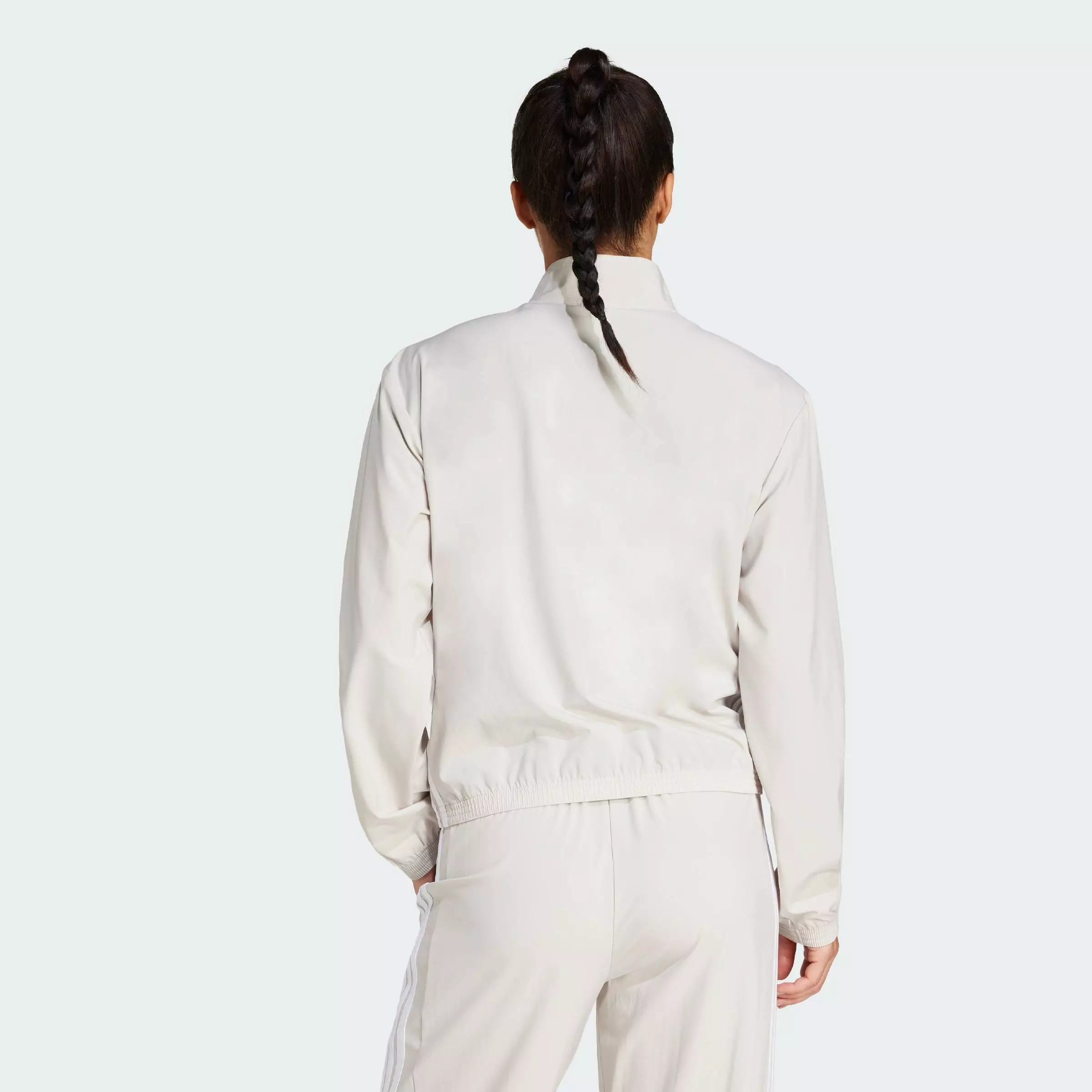 Gym & Training Train Essentials 3-Stripes Woven Warm-Up Jacket Women Beige JE6173