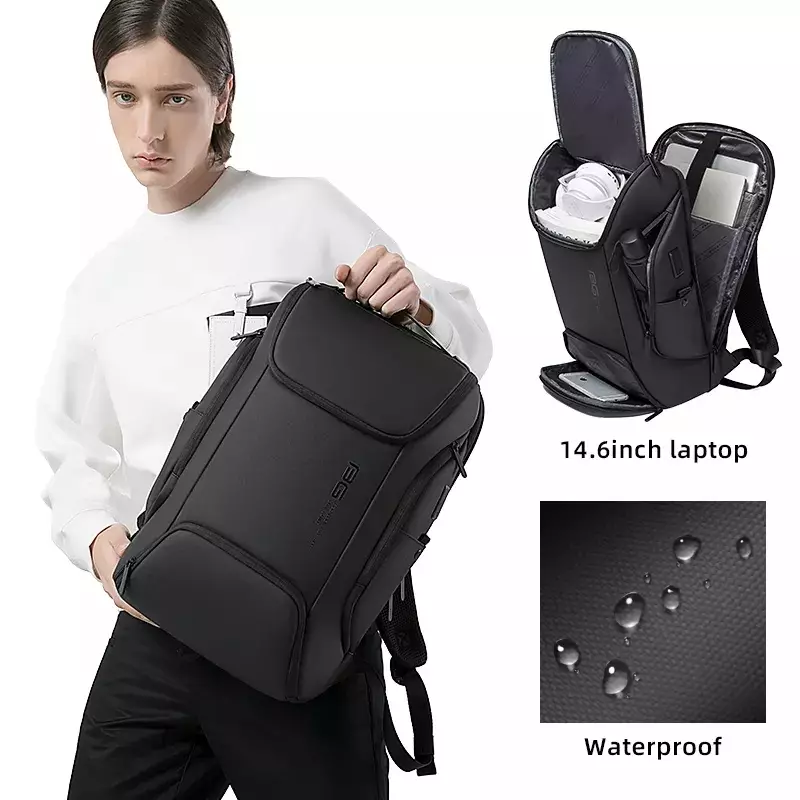 Bange BG7267 Tas Ransel Backpack Laptop Kerja pria 15.6 Inch USB - BLACK