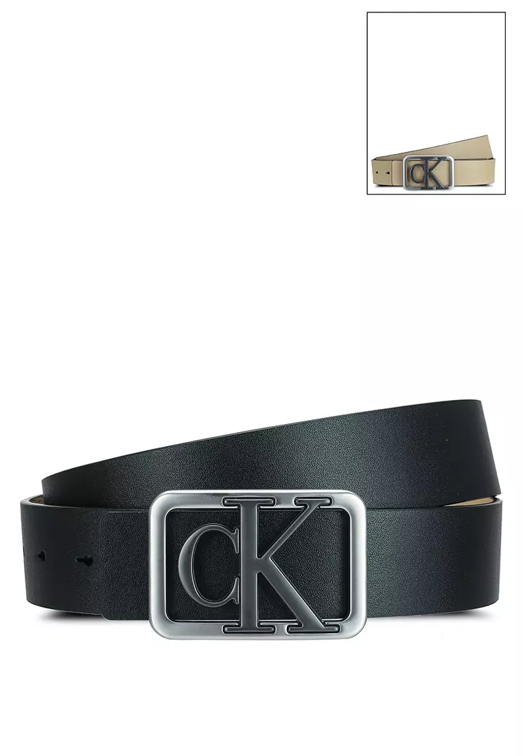 Buy Calvin Klein Monogram Plaque Reversible Belt 35mm