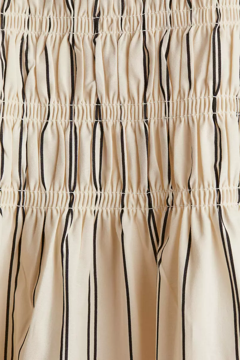 Smocked-bodice cotton dress