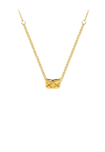 Glamorousky silver Fashion Temperament Plated Gold 316L Stainless Steel Double X Pattern Special-shaped Geometric Pendant with Necklace C73E5AC321034DGS_1