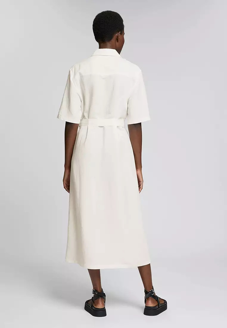 Belted Midi Shirt Dress