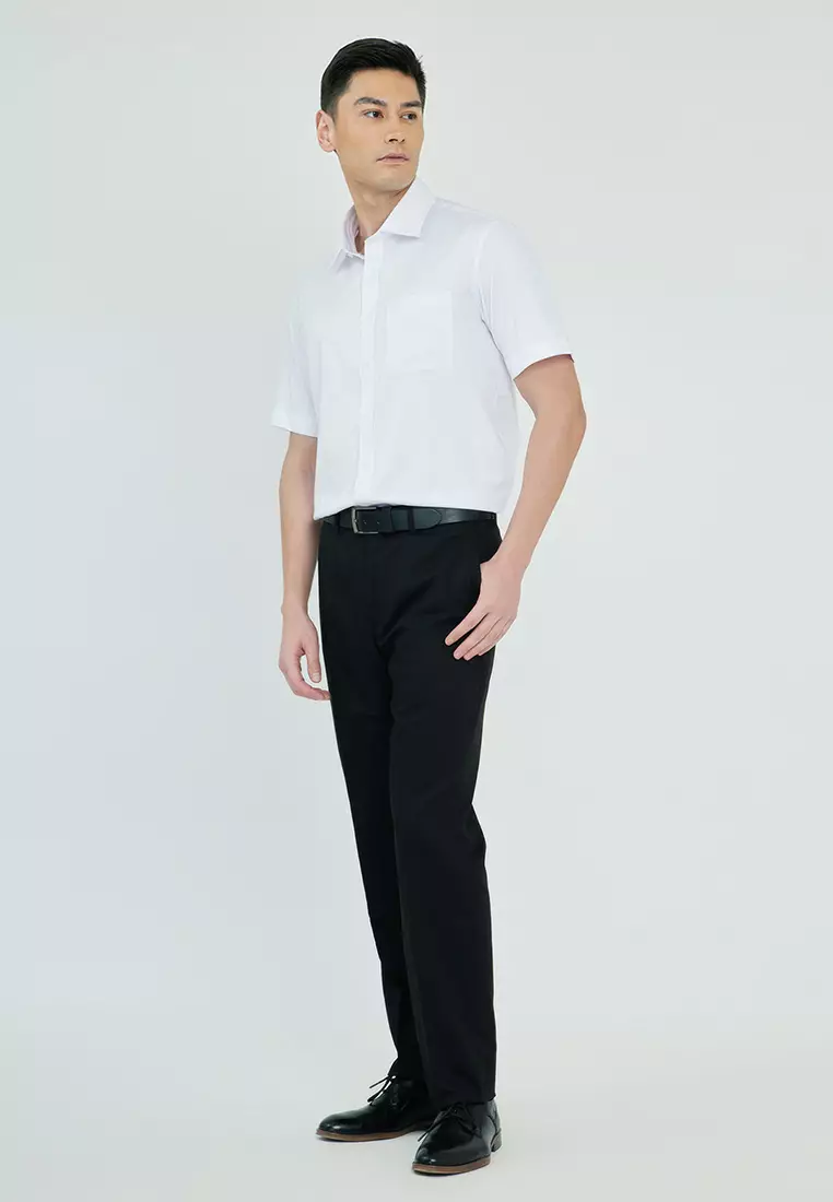 Plain H-Xtension Bamboo Short Sleeve Executive Shirt