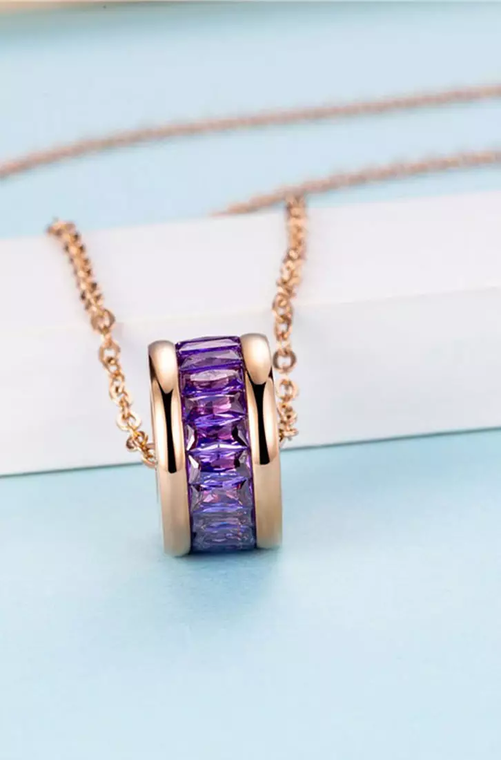 Purple gold necklace hotsell