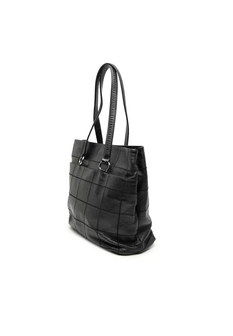Pre-Loved Chanel Choco Bar Caviar Tote