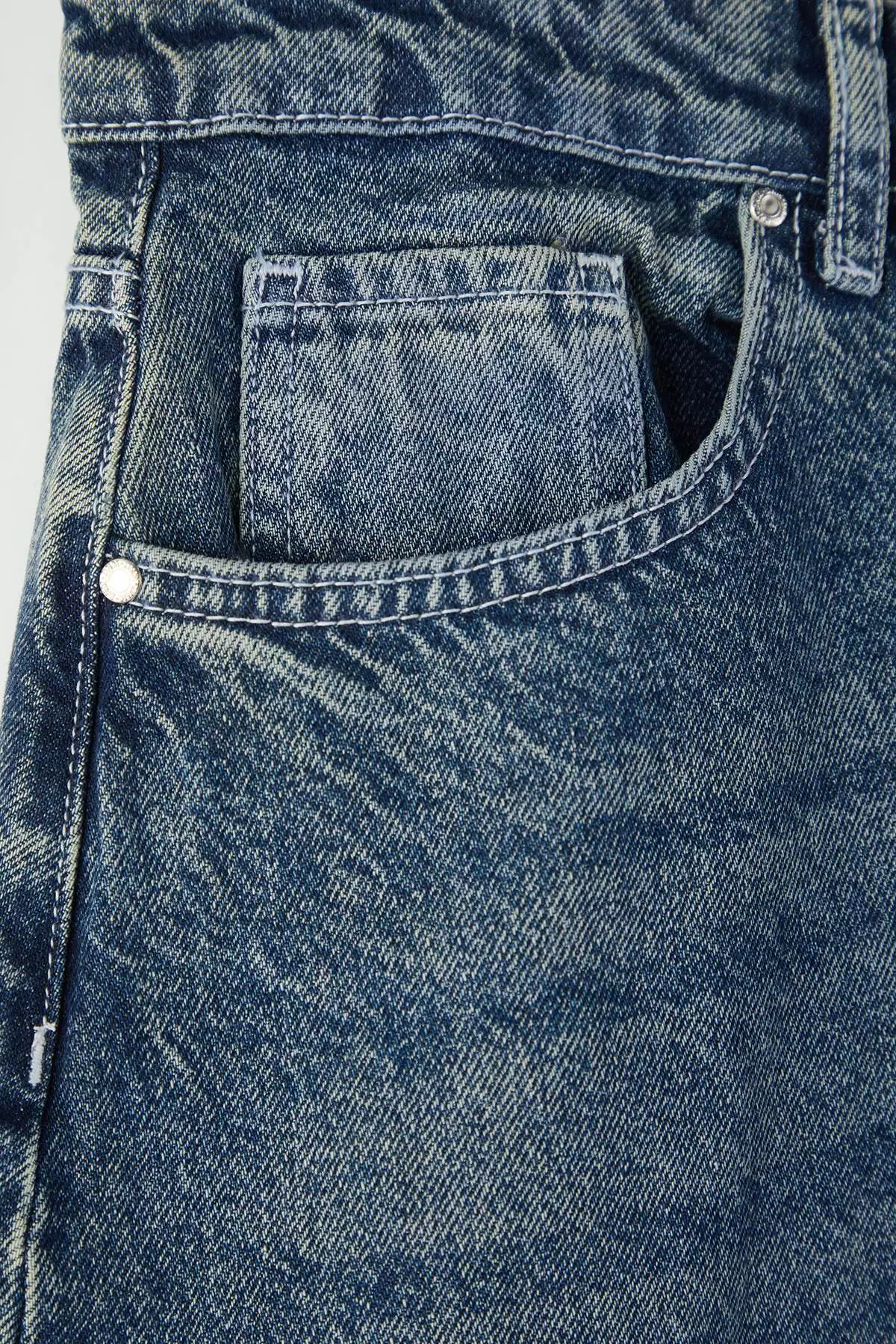 Blue High Waist Barrel Baggy 100% Cotton Non-Stretch Plus Size Jeans Tbbaw26Cj00043