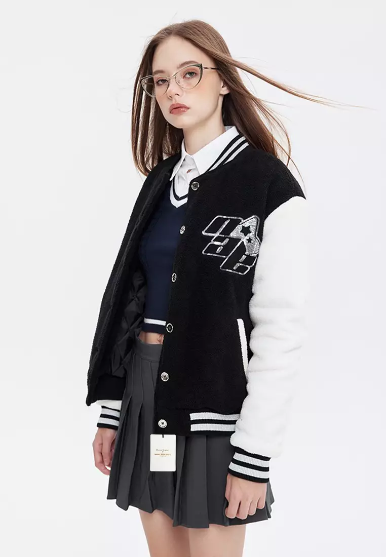 Sequin Embroidered Baseball Jacket HH-N3701