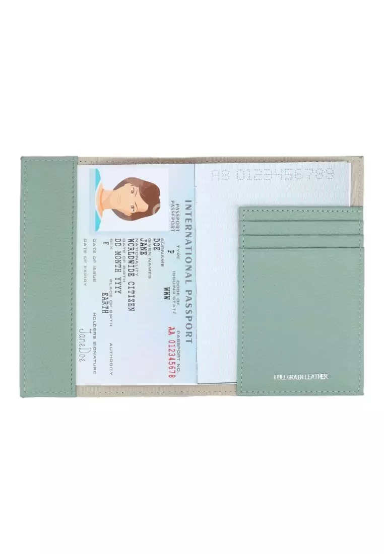 Crossing Milano Passport Holder Rfid - Sage