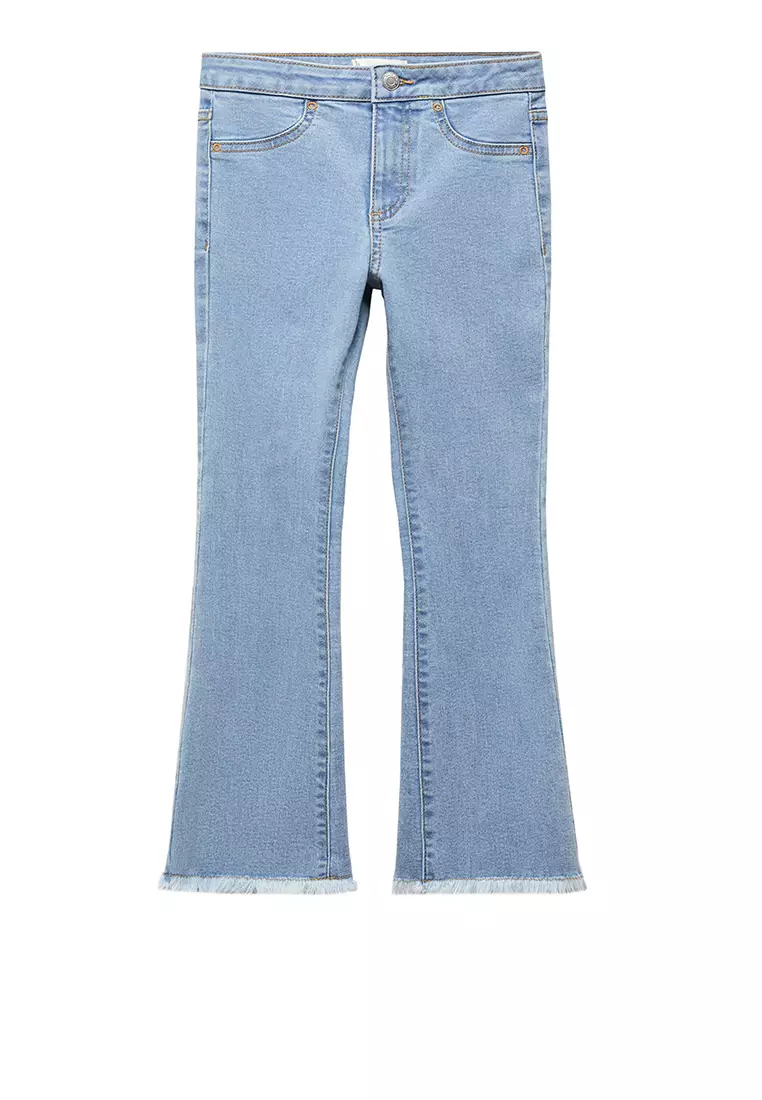 Frayed Finish Flare Jeans