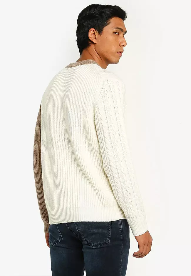 Cable Rib Colourblock Jumper