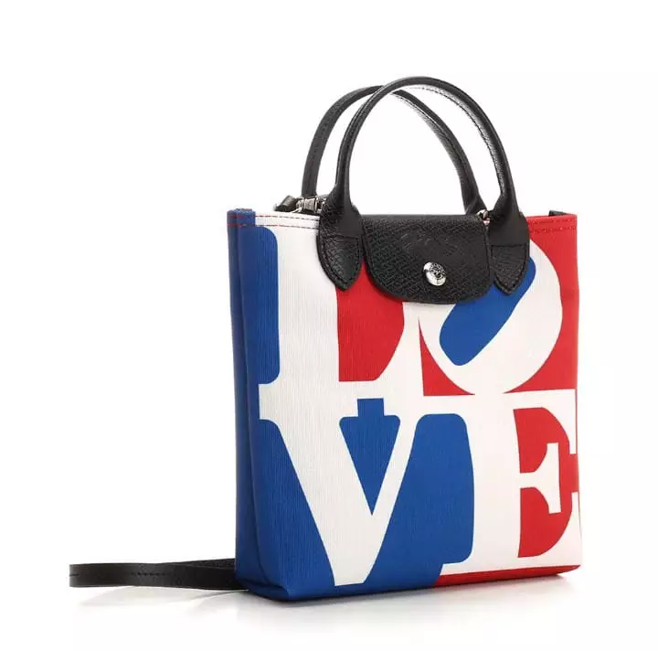Longchamp X Robert Indiana Crossbody Bag ( Love Biru Putih )