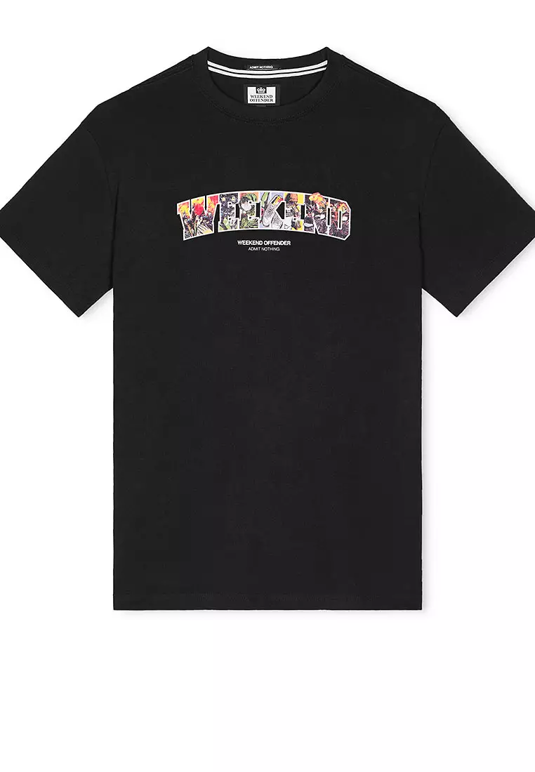 MENS BLACK SATURDAY GRAPHIC TEE
