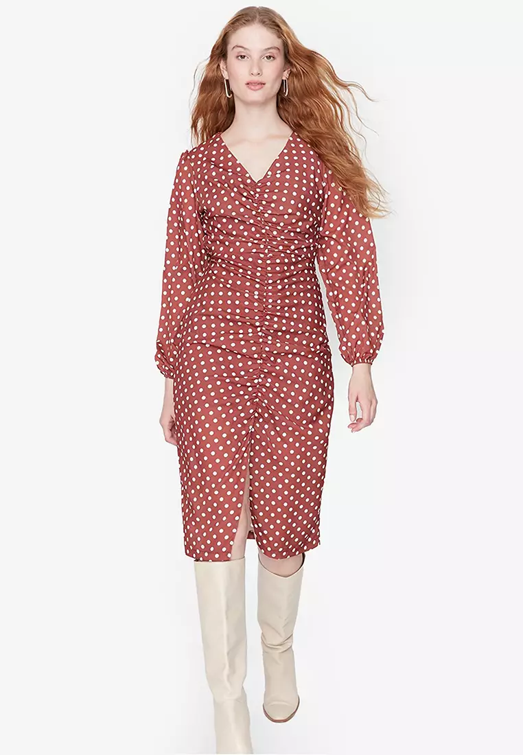 Spotty wrap dress deals second female