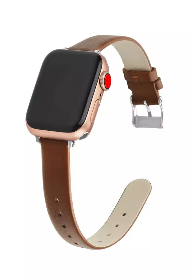 Gold apple watch leather band top