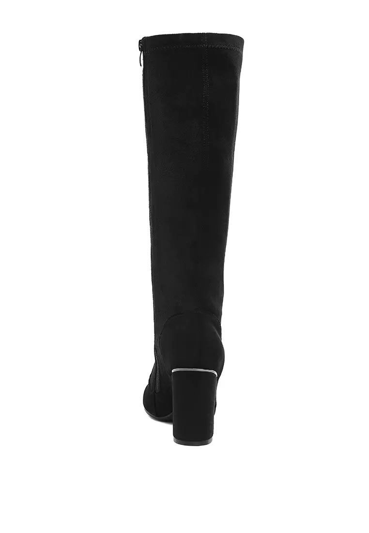 Microfiber Calf Boots in Black