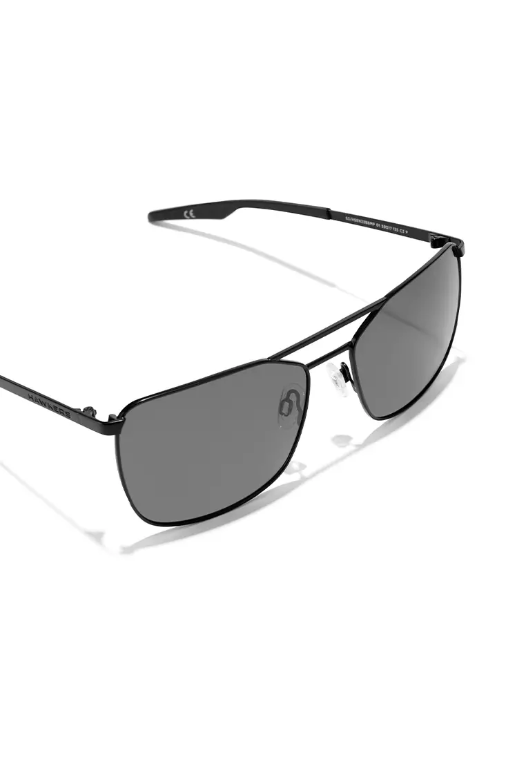 HAWKERS POLARIZED Black Dark SENSE Sunglasses for Men and Women, Unisex. UV400 Protection. Official Product designed in Spain