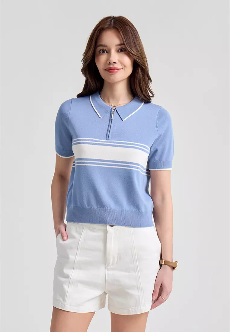 pon Oblada | POLO KNIT WOMEN ビショップ JJXX wool blend knit polo