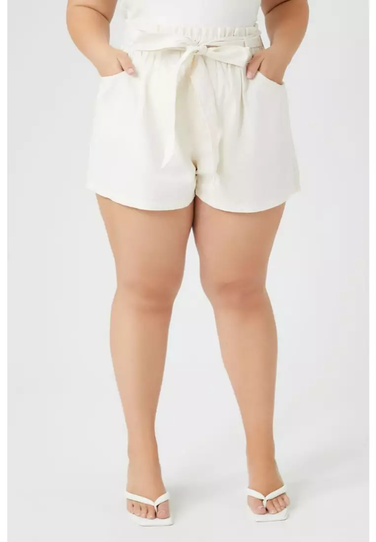 Plus size paperbag shorts deals