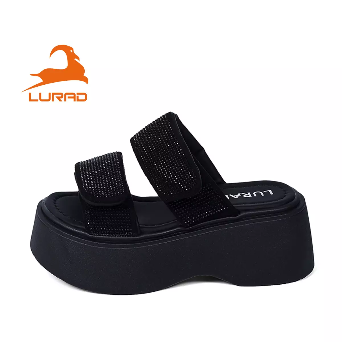 Sandal Cewek Wedges Daily Sendal Wanita Hitam Polos WL2473