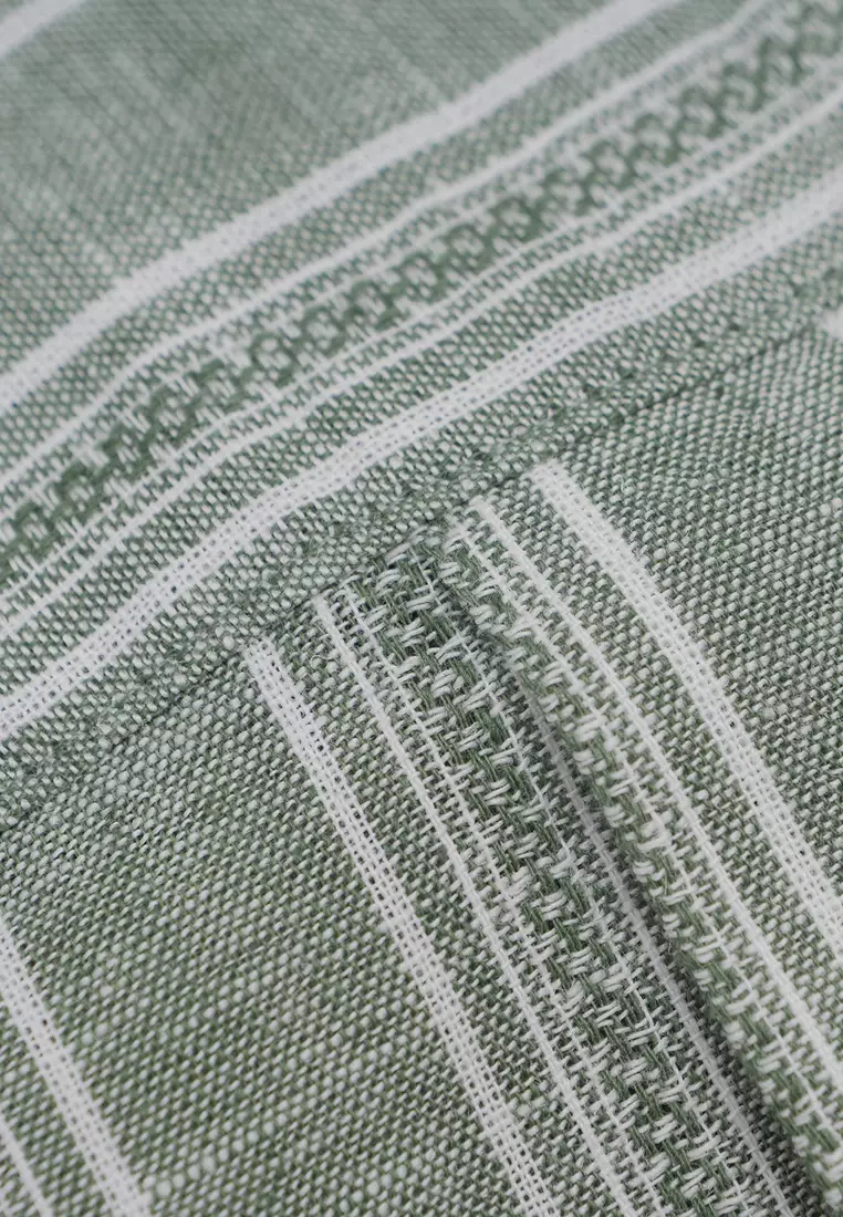 Men's Linen Cotton Poplin Short Sleeves Stripe Shirt