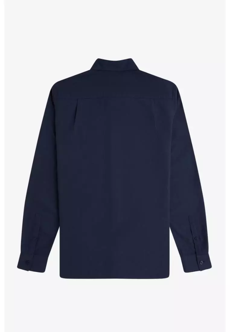 Fred Perry M5516 Long-Sleeve Oxford Shirt (Dark Airforce)