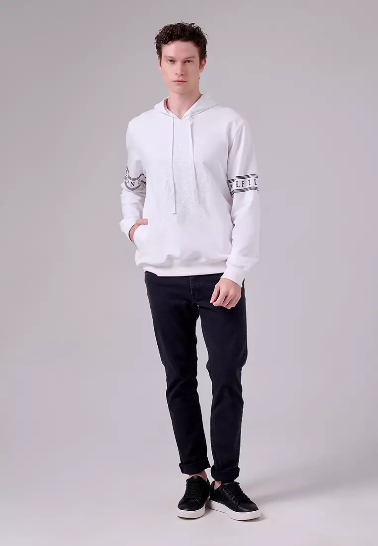 MANZONE X Merry Riana - Hoodie Lengan Panjang Pria Achievement - White Warna White