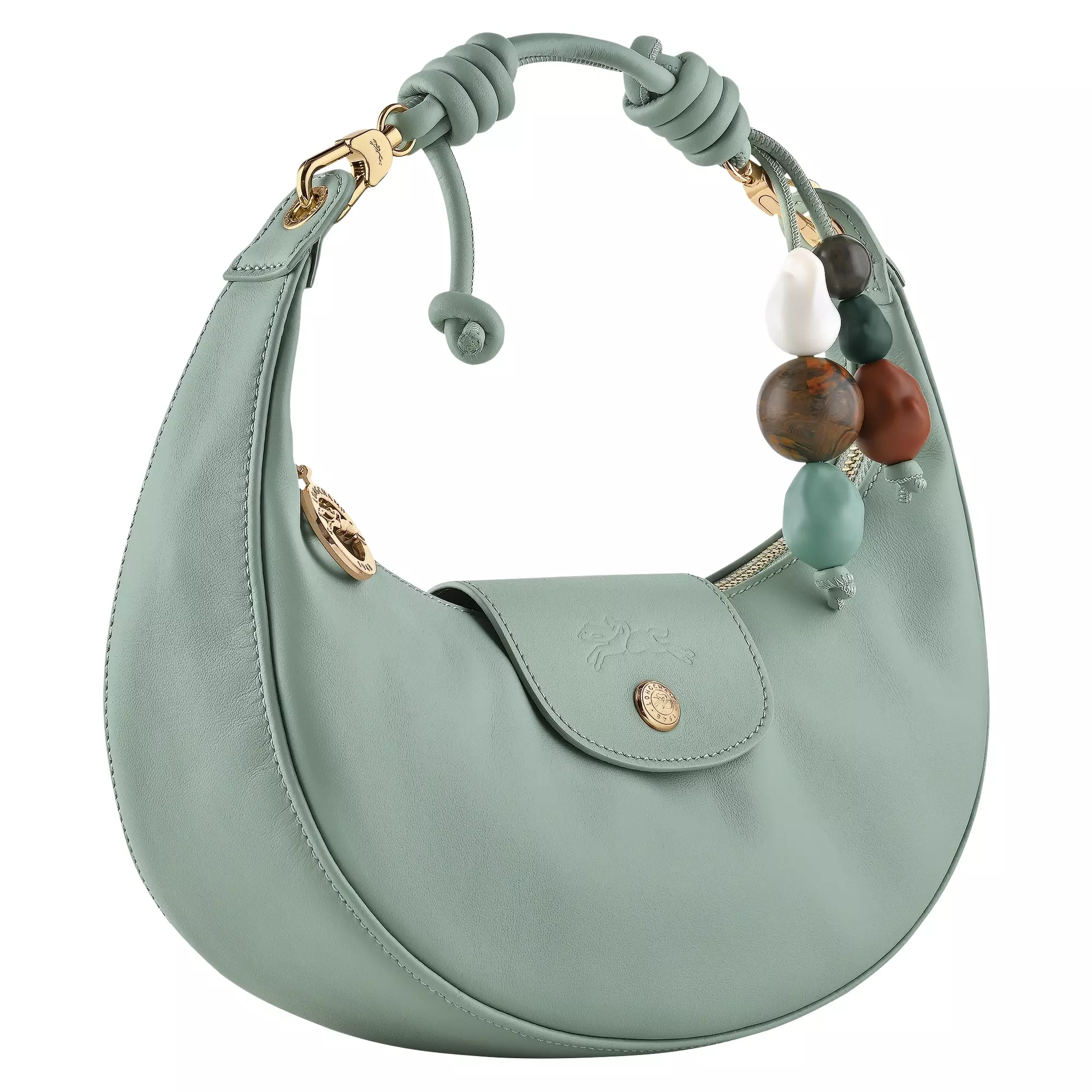 Le Pliage Xtra Shoulder Bag in Leather - Green Celadon