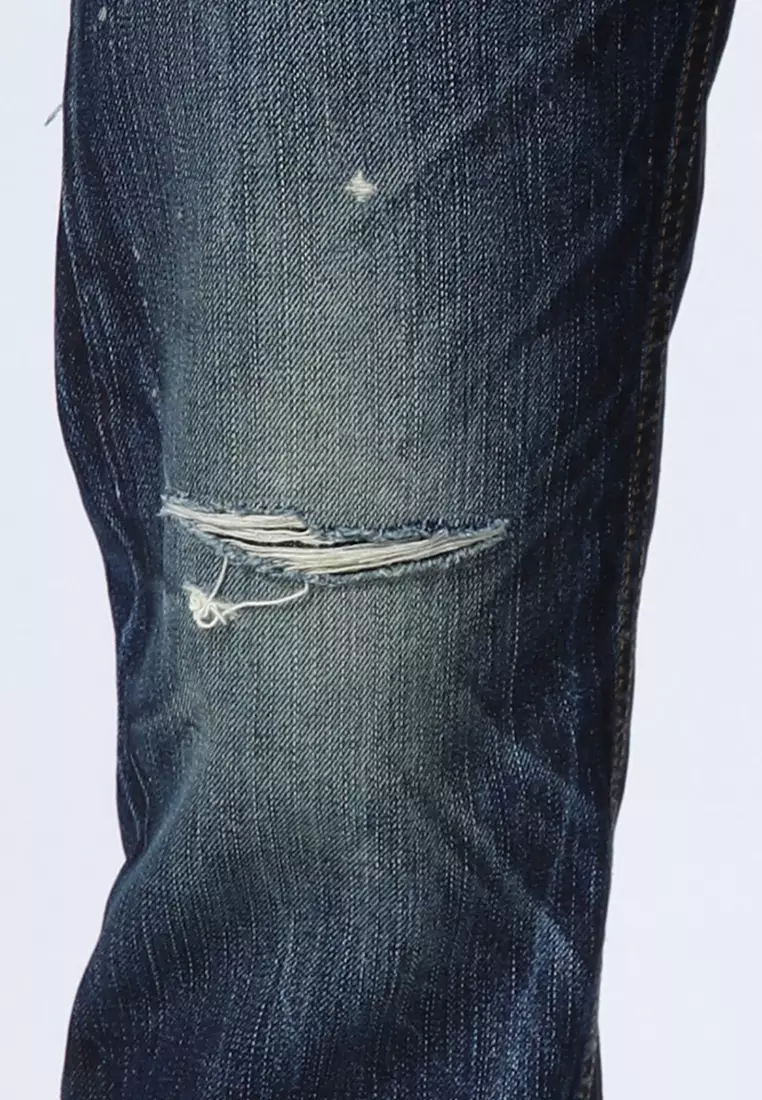 801 Reguler Fit Handcrafted Jeans BLUE SCRAPE - Celana Panjang Denim Pria