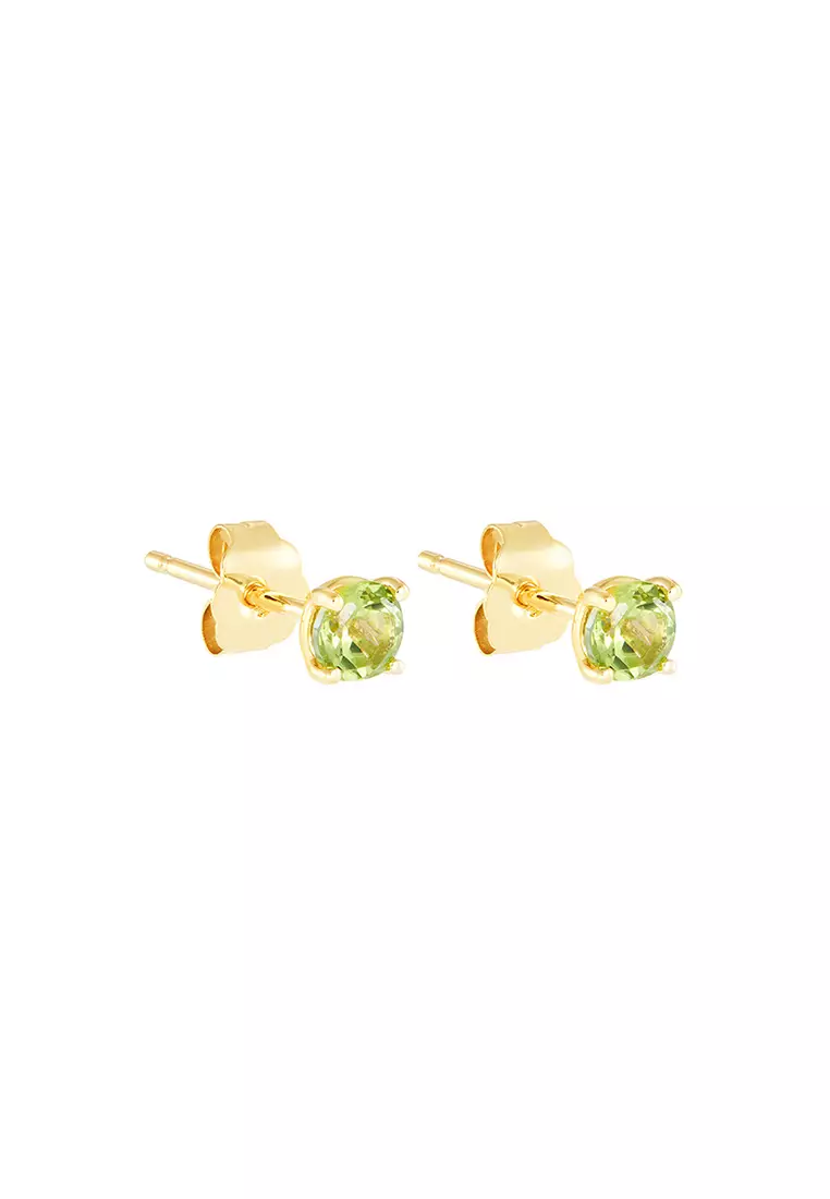 HABIB Green Peridot Gemstone Stud Earrings