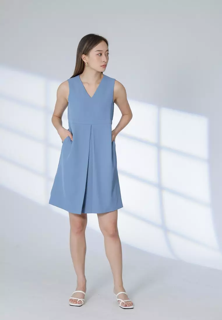 Buy MMRS. Garb Roza Center Pleat Dress - Steel Blue 2025